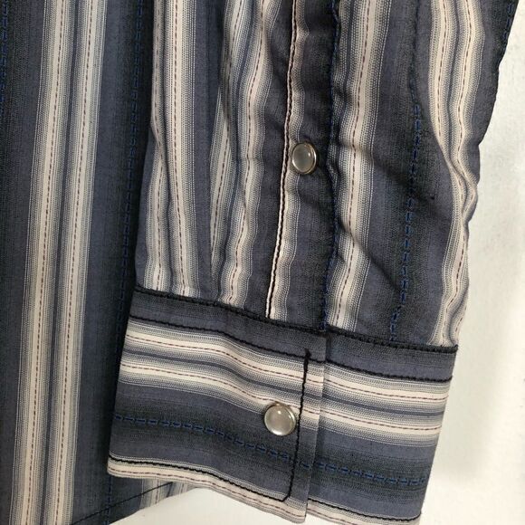 NWT Blue Pronto Uomo Long Sleeve Pearl Snap Shirt - Picture 5 of 7